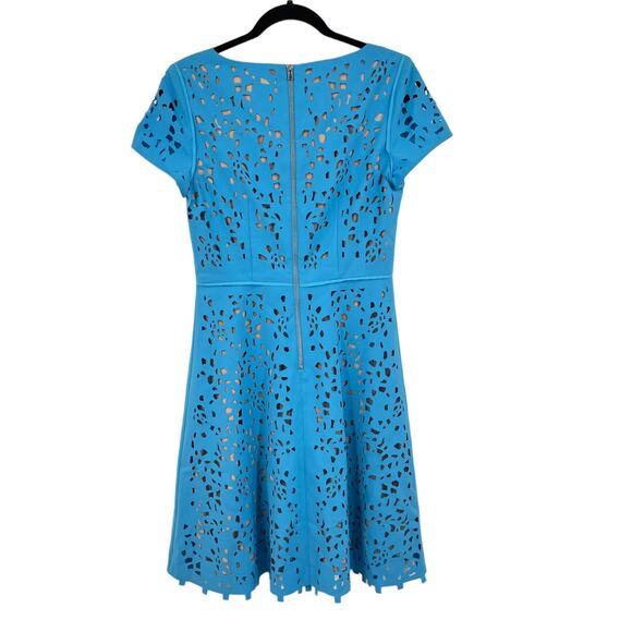 Focus by Shani dress laser cutout short sleeve light blue size 2 - Picture 3 of 4